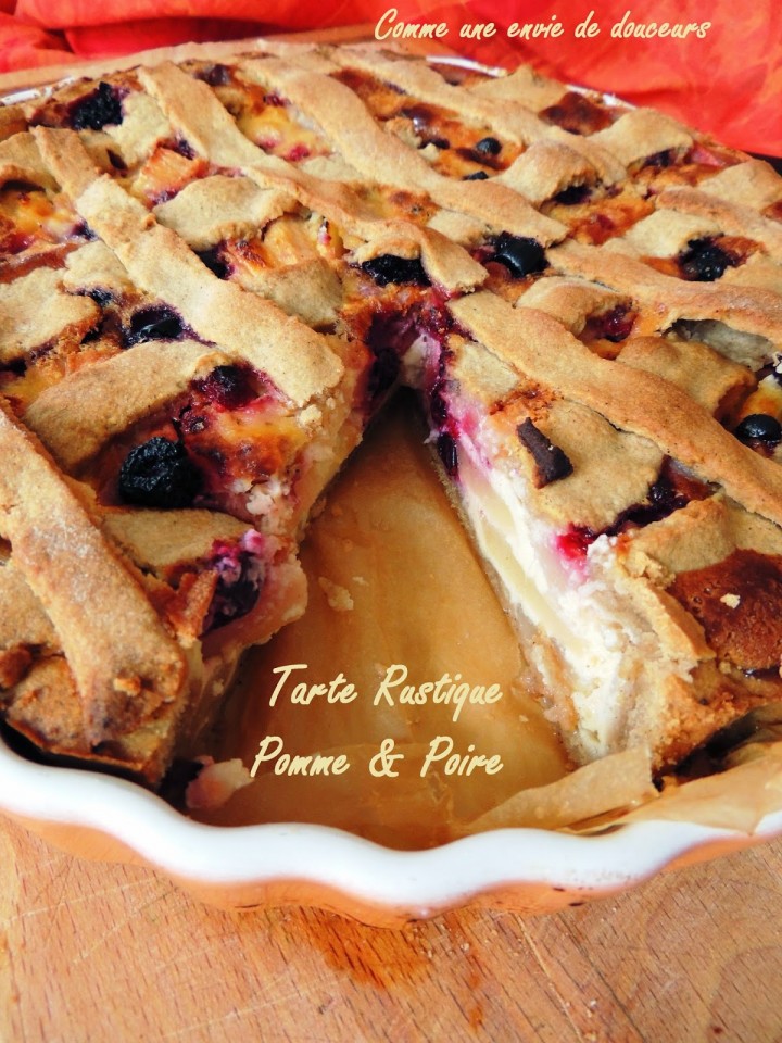 Tarte rustique poires pommes & amandes – Rustic pie, applepear & almond