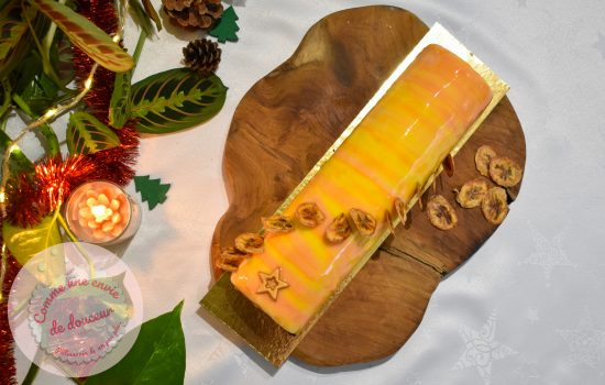 Bûche #2 version 2025 ~ Un peu comme une banana split chocolat cacahuète & caramel