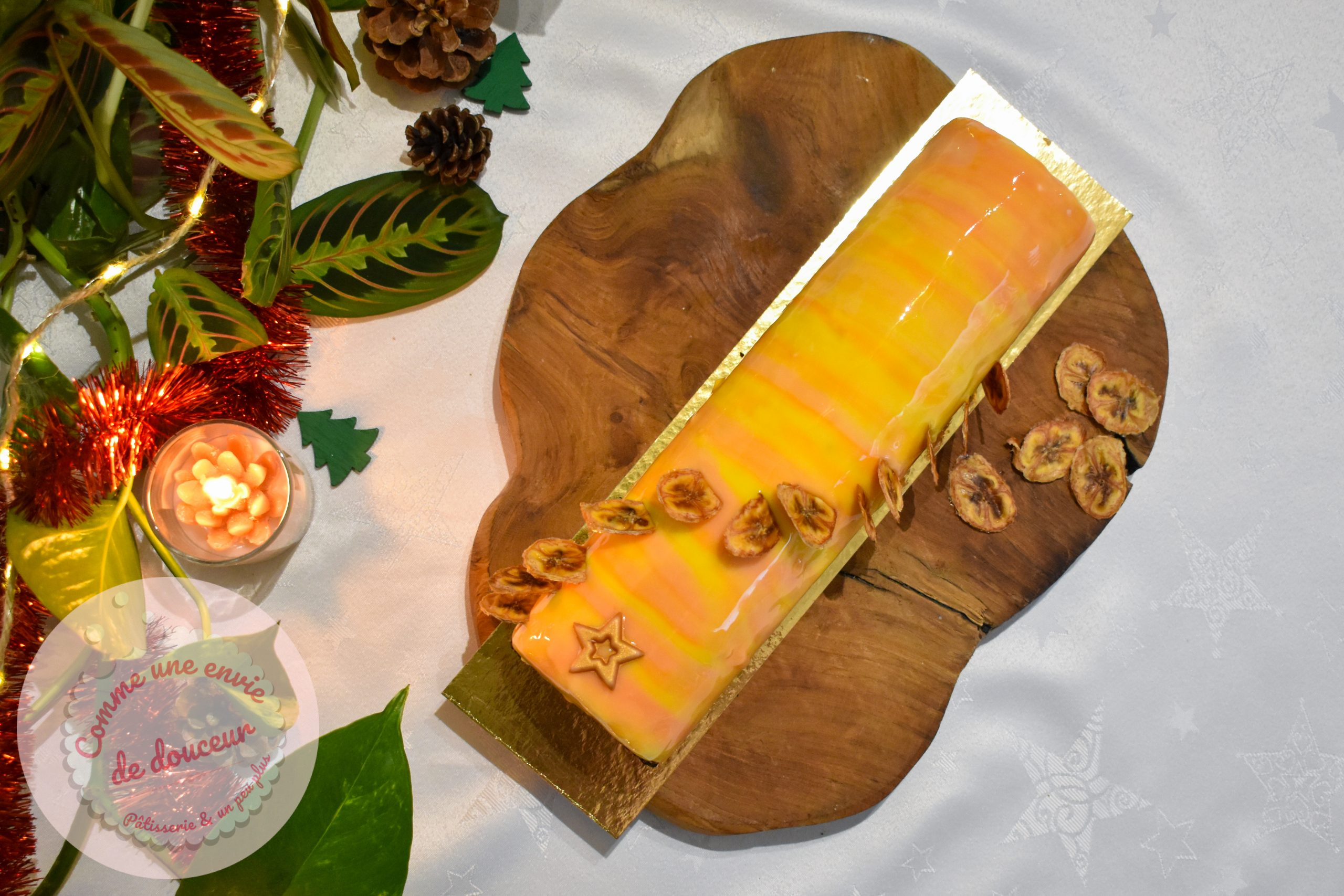 Bûche #2 version 2025 ~ Un peu comme une banana split chocolat cacahuète & caramel