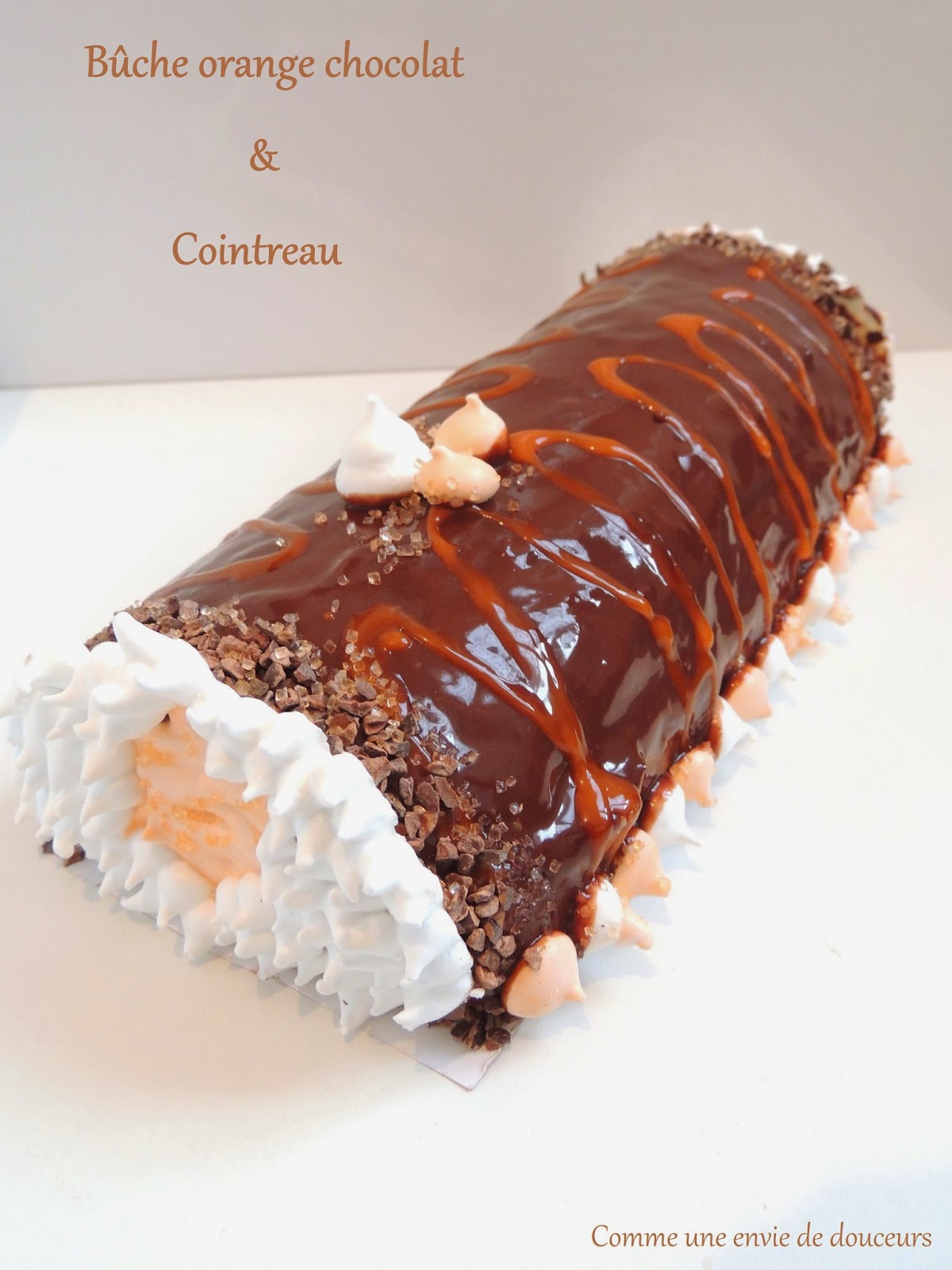 Bûche roulée chocolat orange & Cointreau – Rolled log orange chocolate & Cointreau