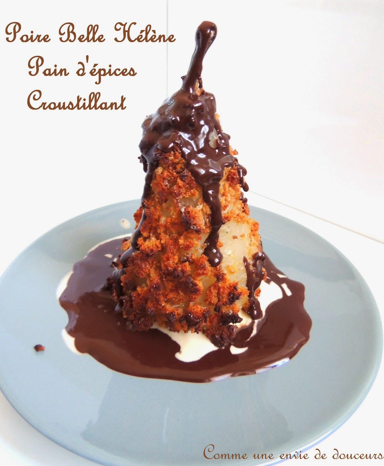 Poire belle hélène croustillante – Crunchy poached pears ice cream & chocolate